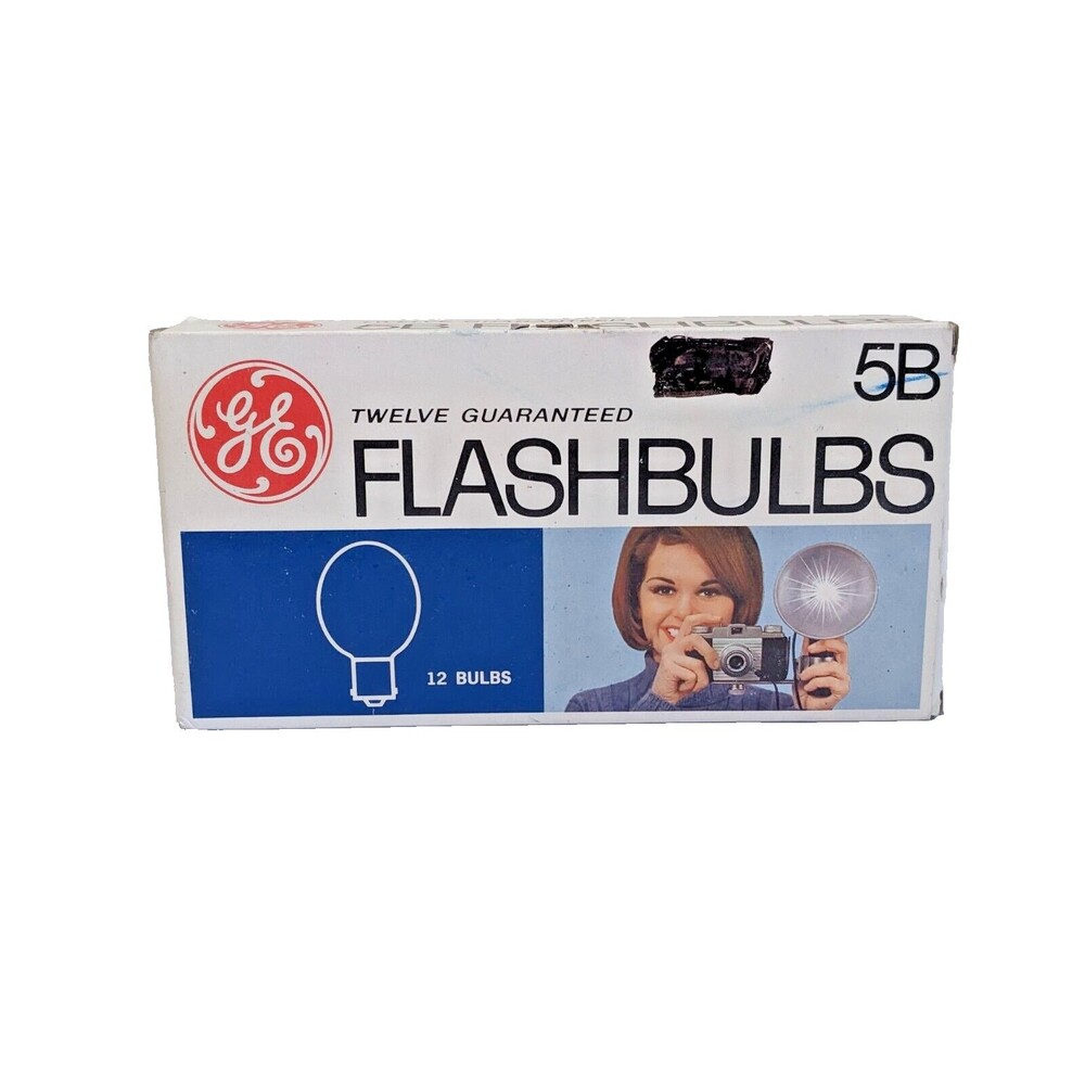 Vintage GE General Electric 5B Flashbulbs Blue 12‎ New Unused Bulbs NOS
